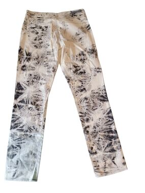 Rock & Republic Berlin Women's Tie Dye Jeans Black Cream Size 14 Straight Leg
